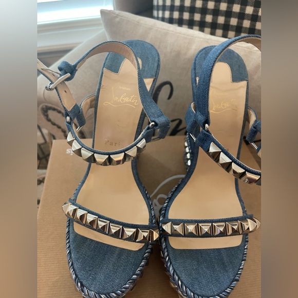 Christian Louboutin cataclou 140 Jean wedge - Picture 1 of 10